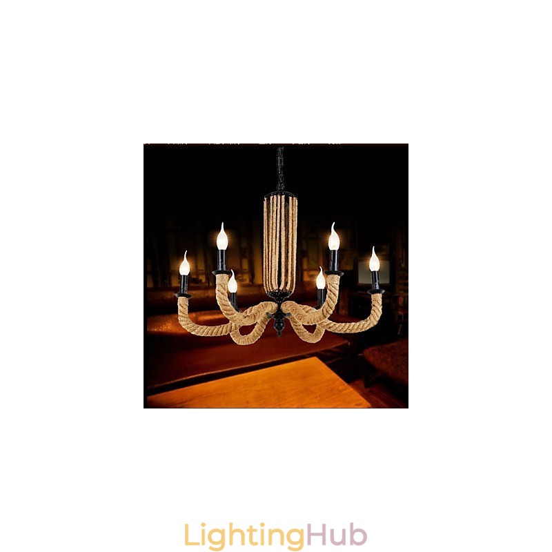 Retro Rope Chandelier Iron lamp