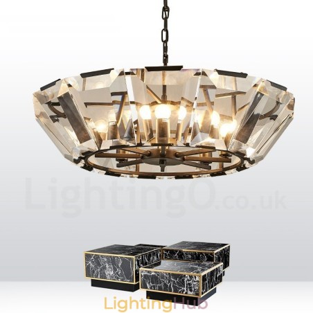 Modern Contemporary 8 Light Steel Pendant Light with CrystalGlass Shade Modern Contemporary 8 Light Steel Pendant Light with CrystalGlass Shade