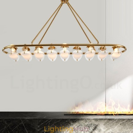 Modern Contemporary 9 Light Brass Pendant Light with Glass Shade Modern Contemporary 9 Light Brass Pendant Light with Glass Shade