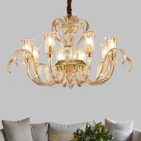 Modern Contemporary 8 Light Glass Chandelier with Glass Shade Modern Contemporary 8 Light Glass Chandelier with Glass Shade