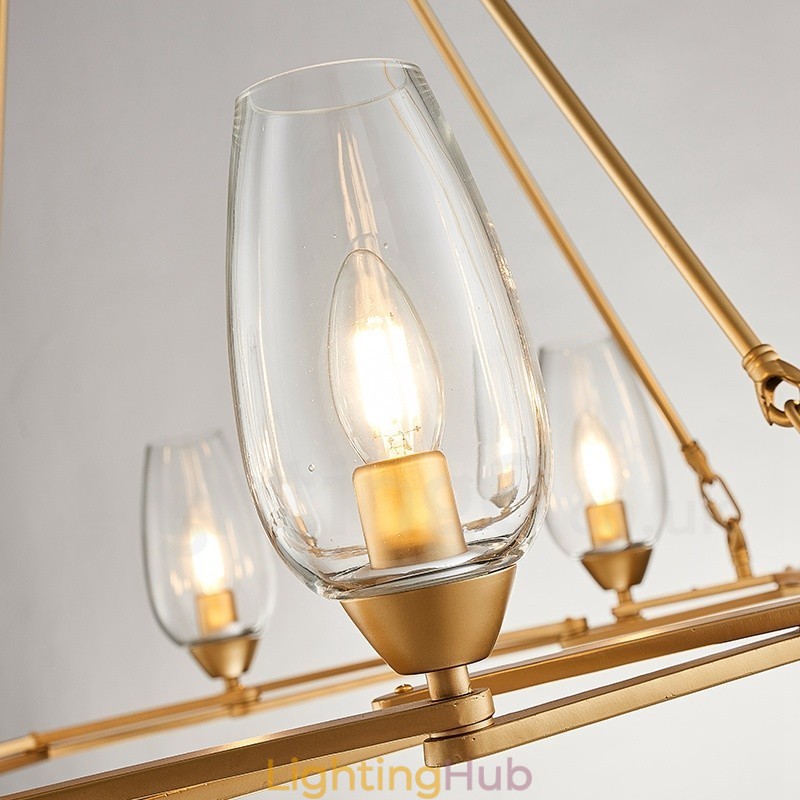 Modern Contemporary 8 Light Steel Pendant Light with Glass Shade