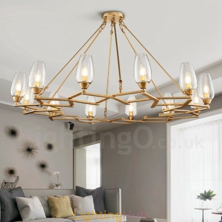 Modern Contemporary 12 Light Steel Pendant Light with Glass Shade Modern Contemporary 12 Light Steel Pendant Light with Glass Shade