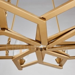 Modern Contemporary 6 Light Steel Pendant Light with Glass Shade