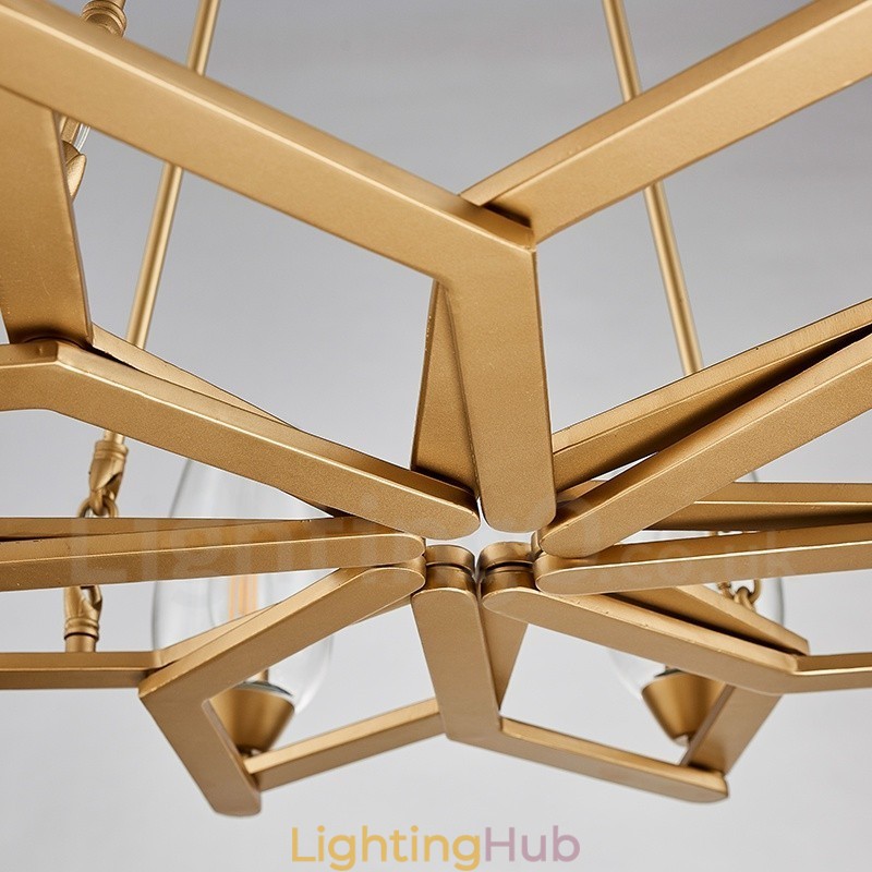 Modern Contemporary 6 Light Steel Pendant Light with Glass Shade