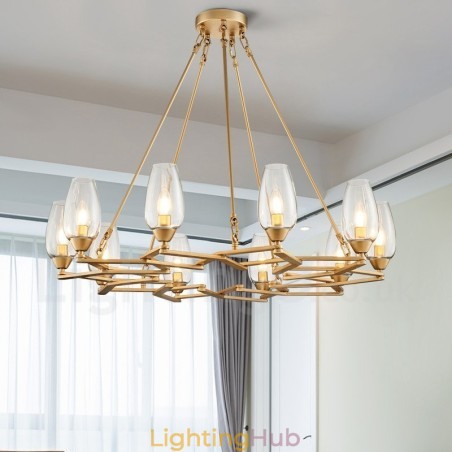 Modern Contemporary 10 Light Steel Pendant Light with Glass Shade Modern Contemporary 10 Light Steel Pendant Light with Glass Shade