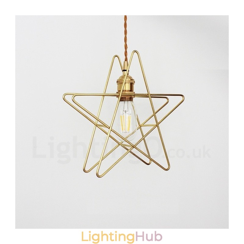 Modern Contemporary 1 Light Brass Pendant Light with Shade