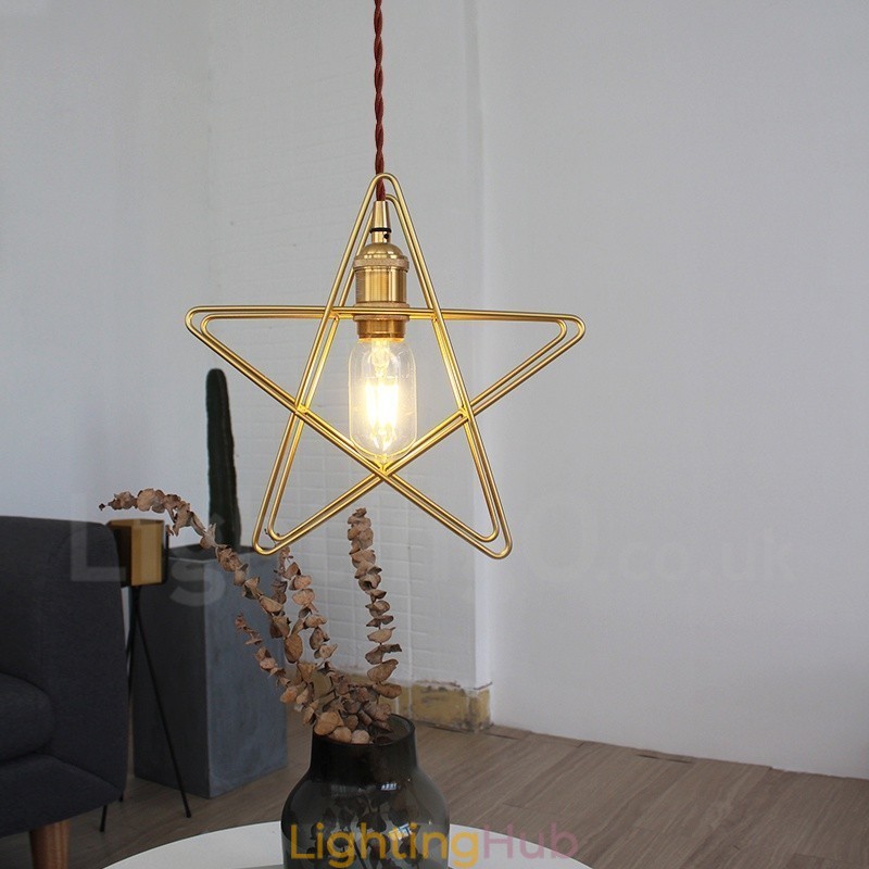 Modern Contemporary 1 Light Brass Pendant Light with Shade