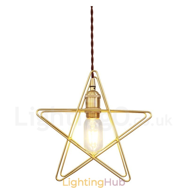 Modern Contemporary 1 Light Brass Pendant Light with Shade