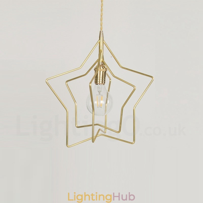 Modern Contemporary 1 Light Brass Pendant Light with Shade
