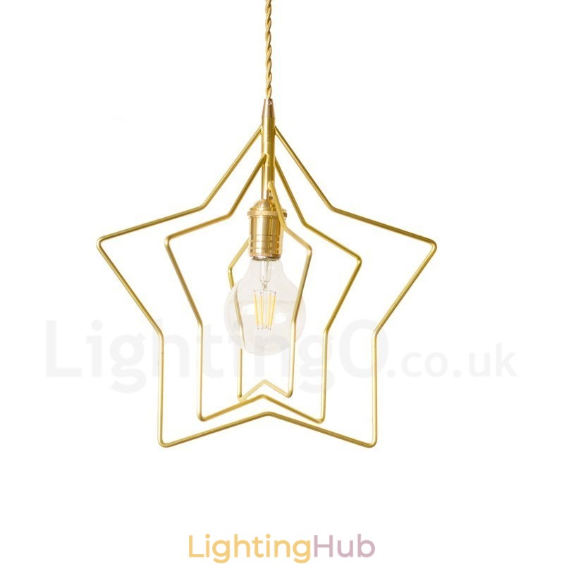 Modern Contemporary 1 Light Brass Pendant Light with Shade