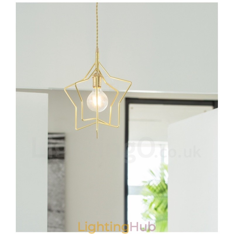 Modern Contemporary 1 Light Brass Pendant Light with Shade