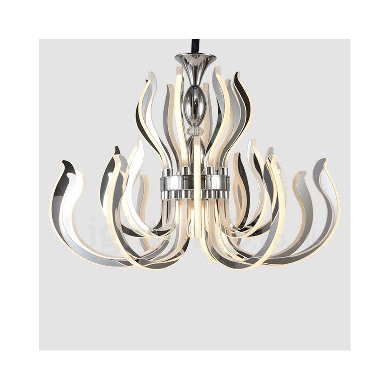 Modern Contemporary 24 Light Acrylic Chandelier with Acrylic Shade