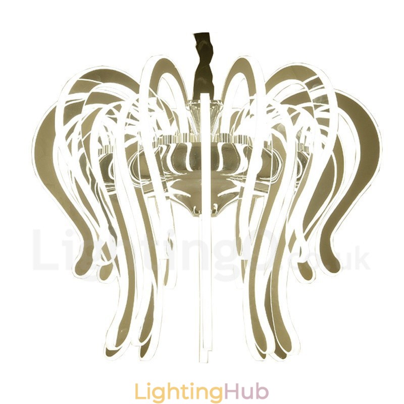 Modern Contemporary 20 Light Steel Chandelier with Acrylic Shade