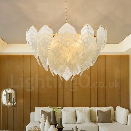 Modern Contemporary 4 Light Steel Pendant Light with Glass Shade Modern Contemporary 4 Light Steel Pendant Light with Glass Shade