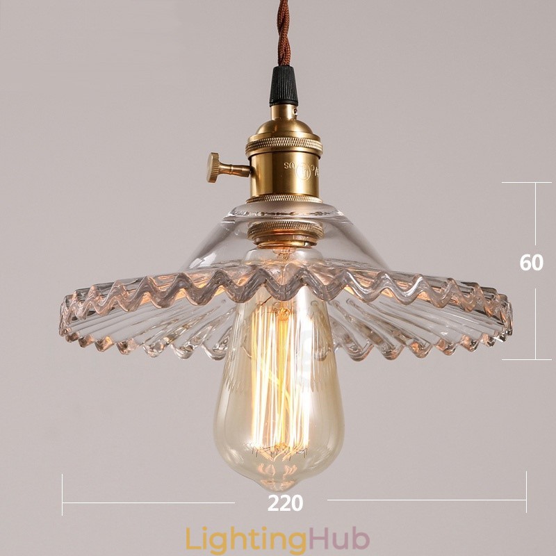 Rustic Lodge Retro 1 Light Steel Pendant Light with Glass Shade