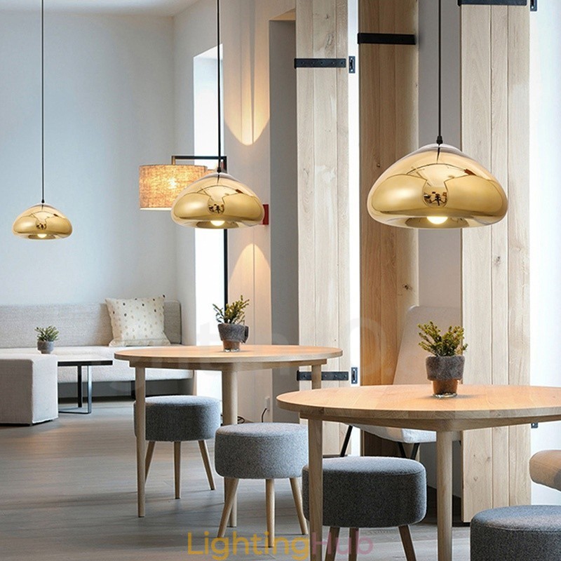 Modern Contemporary 1 Light Glass Pendant Light with Glass Shade