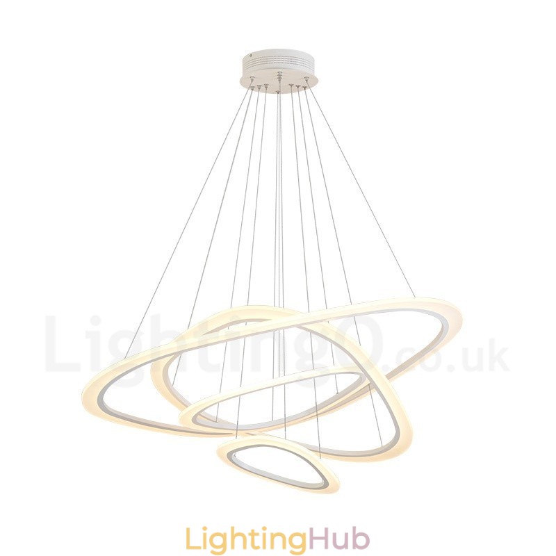 Dimmable With Remote Control Modern Contemporary 4 Light Aluminum Alloy Pendant Light with Acrylic Shade