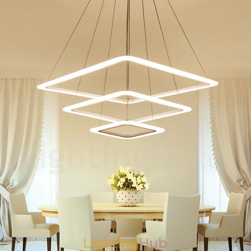 Modern Contemporary 3 Light Aluminum Alloy Pendant Light with Acrylic Shade
