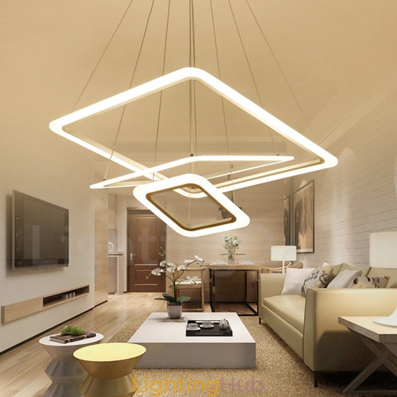 Modern Contemporary 3 Light Aluminum Alloy Pendant Light with Acrylic Shade