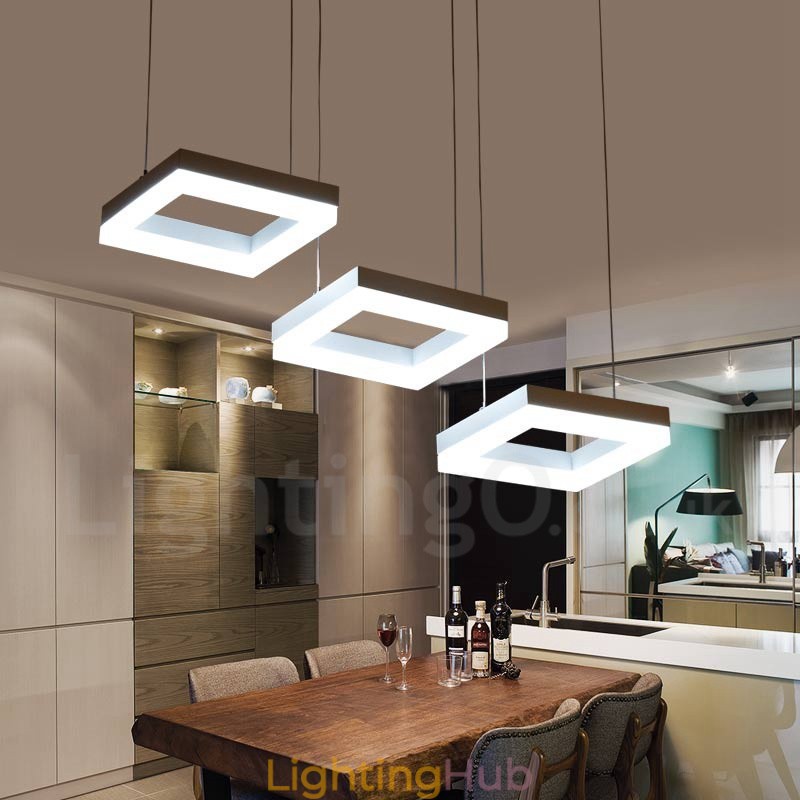 Modern Contemporary 3 Light Aluminum Alloy Pendant Light with Acrylic Shade