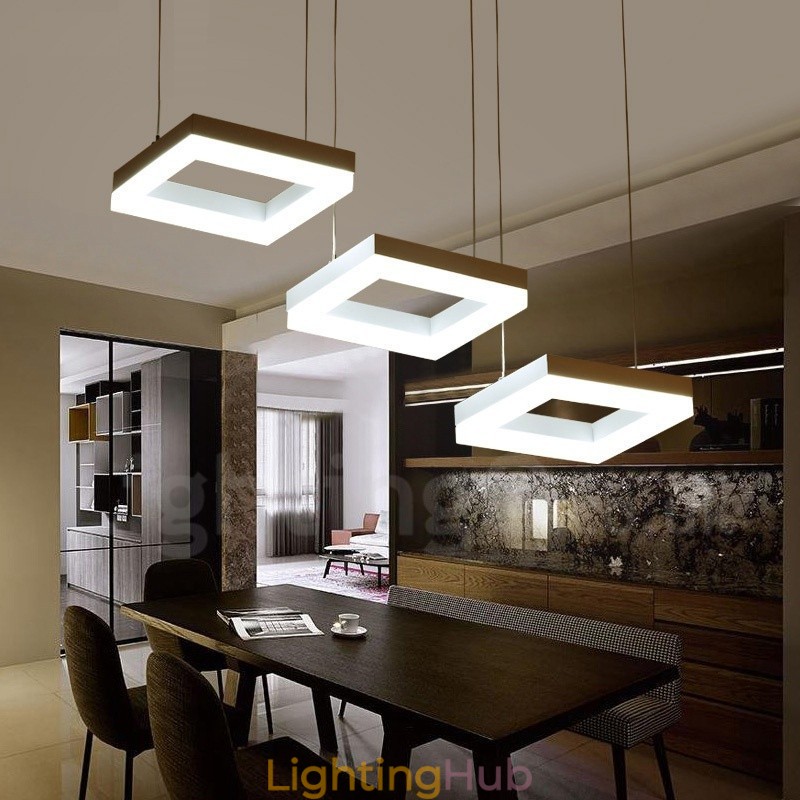 Modern Contemporary 3 Light Aluminum Alloy Pendant Light with Acrylic Shade