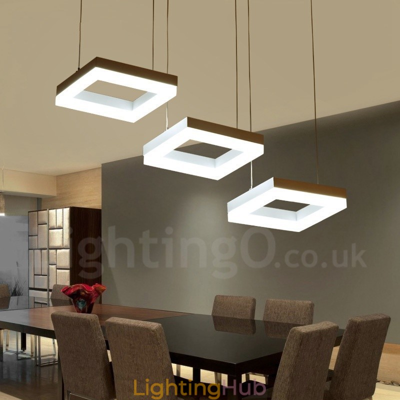 Modern Contemporary 3 Light Aluminum Alloy Pendant Light with Acrylic Shade