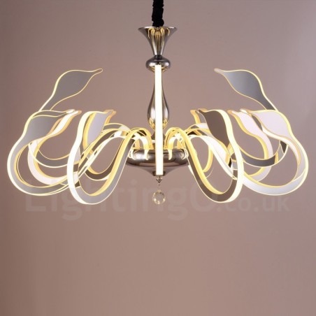 Dimmable Modern Contemporary 12 Light Steel Chandelier with Acrylic Shade Dimmable Modern Contemporary 12 Light Steel Chandelier with Acrylic Shade