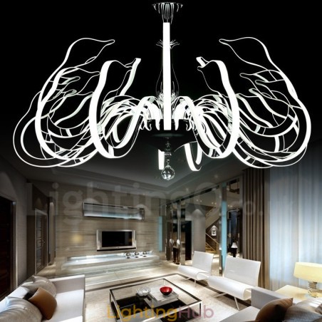 Dimmable Modern Contemporary 15 Light Steel Chandelier with Acrylic Shade Dimmable Modern Contemporary 15 Light Steel Chandelier with Acrylic Shade