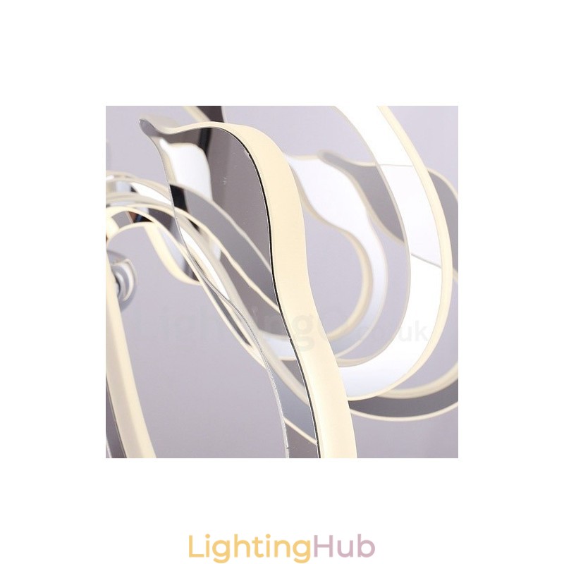 Dimmable Modern Contemporary 6 Light Steel Chandelier with Acrylic Shade