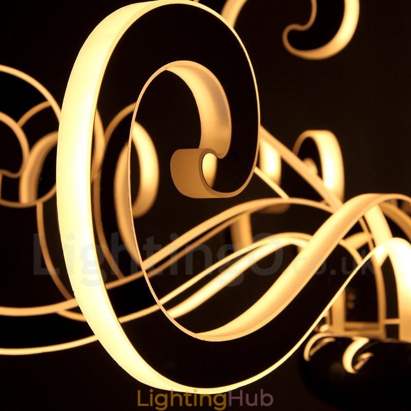 Dimmable Modern Contemporary 8 Light Steel Chandelier with Acrylic Shade