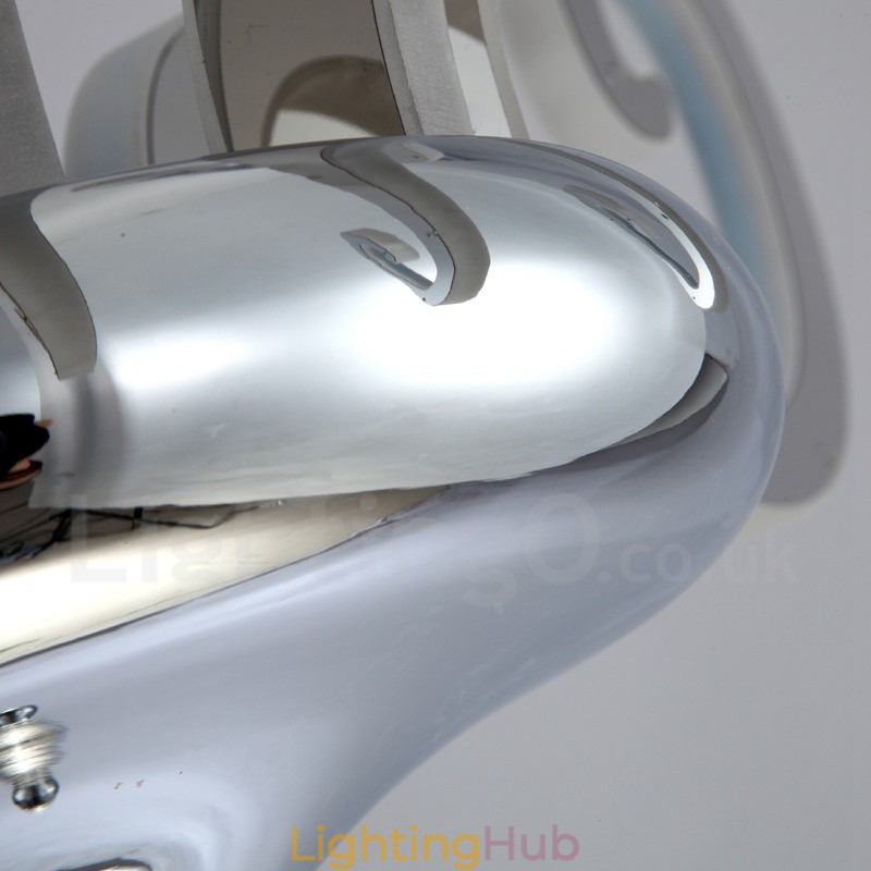 Dimmable Modern Contemporary 8 Light Steel Chandelier with Acrylic Shade