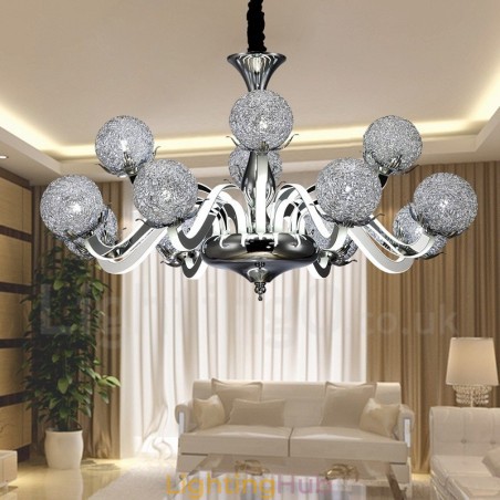Dimmable Modern Contemporary 12 Light Steel Chandelier with Aluminum Alloy Shade Dimmable Modern Contemporary 12 Light Steel Chandelier with Aluminum Alloy Shade