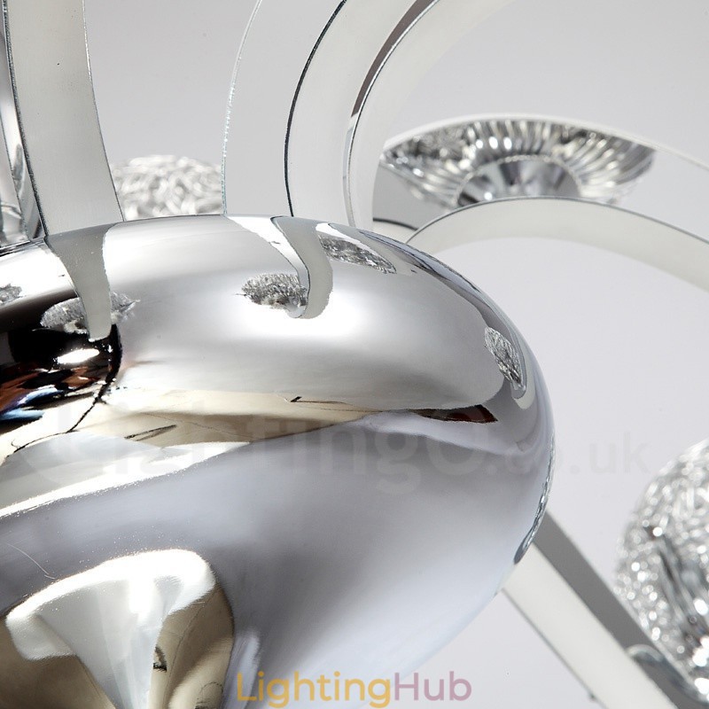 Dimmable Modern Contemporary 12 Light Steel Chandelier with Aluminum Alloy Shade