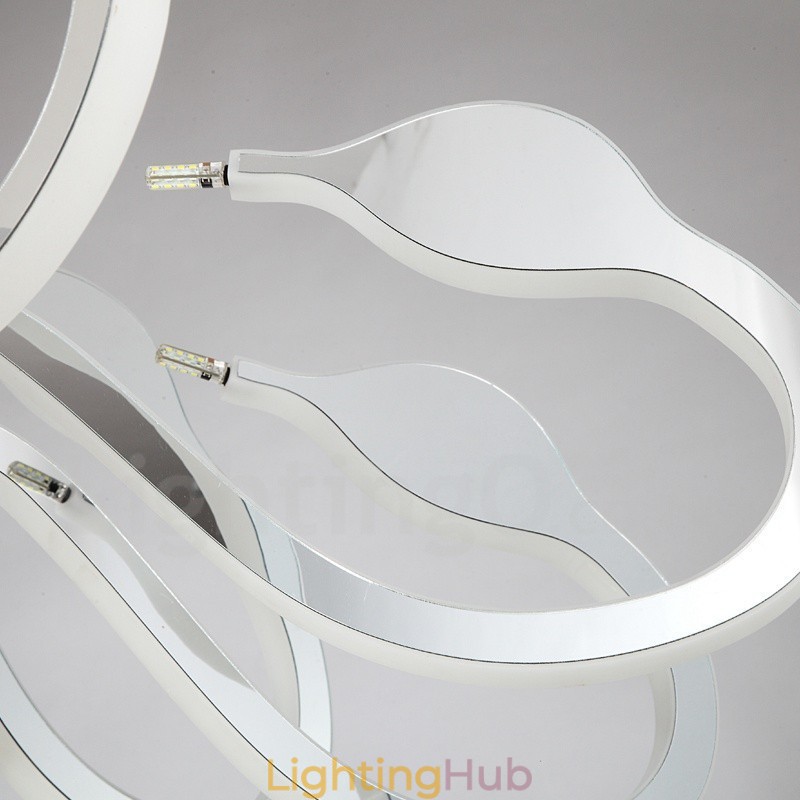 Dimmable Modern Contemporary 8 Light Steel Chandelier with Acrylic Shade