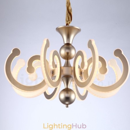 Dimmable Modern Contemporary 6 Light Steel Chandelier with Acrylic Shade Dimmable Modern Contemporary 6 Light Steel Chandelier with Acrylic Shade