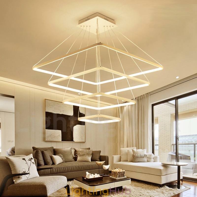 Modern Contemporary 4 Light Aluminum Alloy Pendant Light with Acrylic Shade