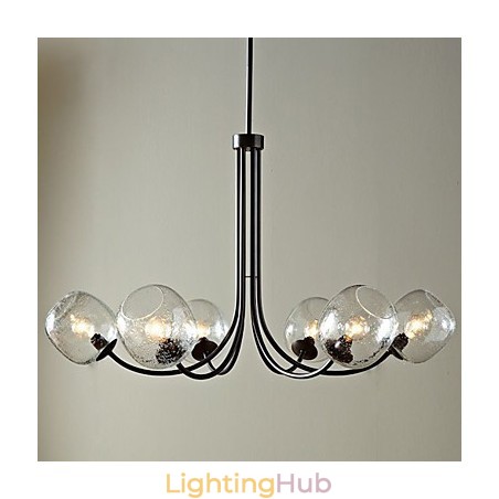 Traditional Chandelier with 6 Lights and Glass Bubble Shade Traditional Chandelier with 6 Lights and Glass Bubble Shade