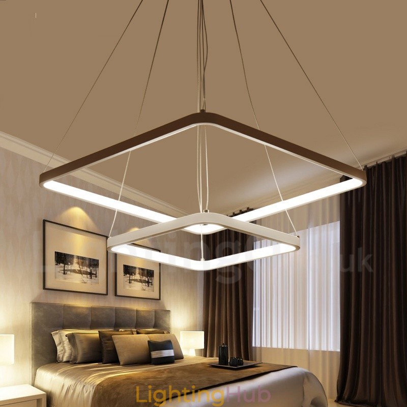 Modern Contemporary 2 Light Aluminum Alloy Pendant Light with Acrylic Shade