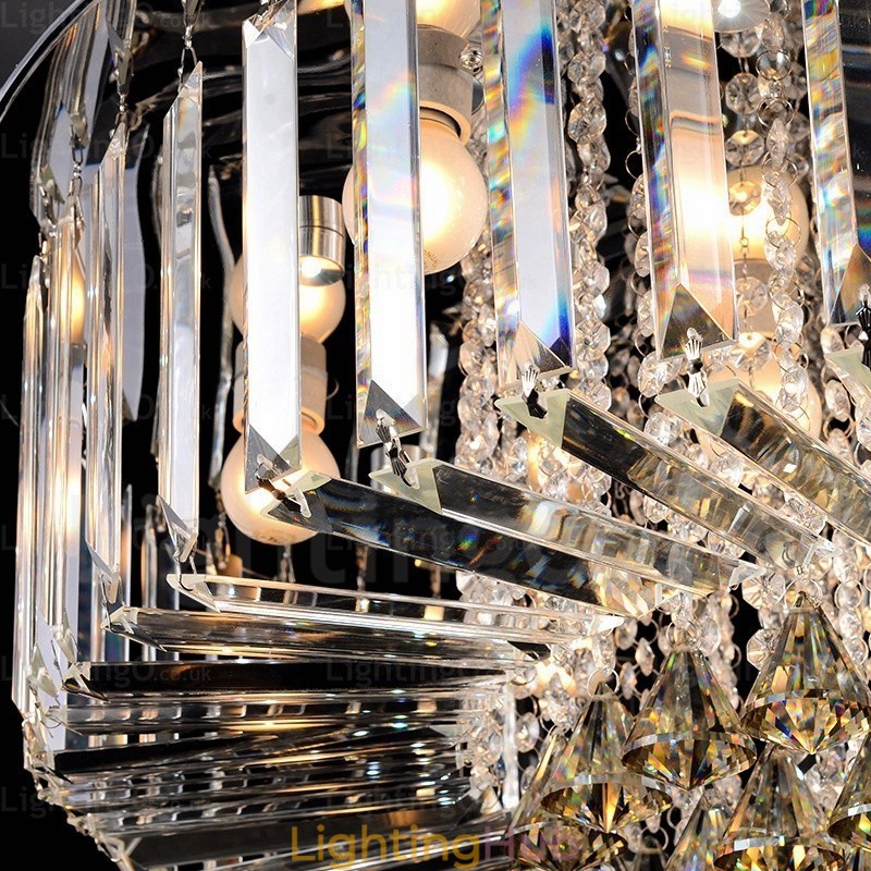 6 Light Modern Contemporary Ceiling Lights with Crystal Shade