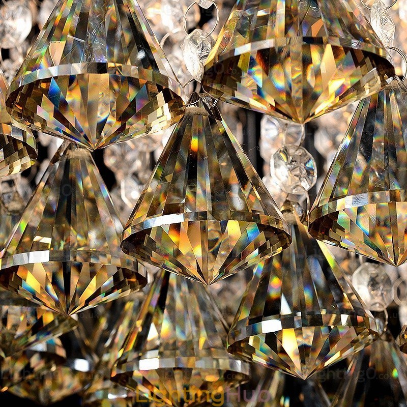 6 Light Modern Contemporary Ceiling Lights with Crystal Shade