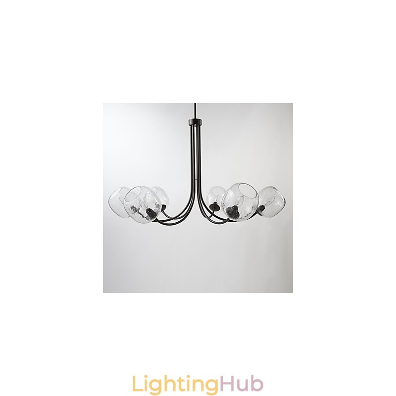 Traditional Chandelier with 6 Lights and Glass Bubble Shade