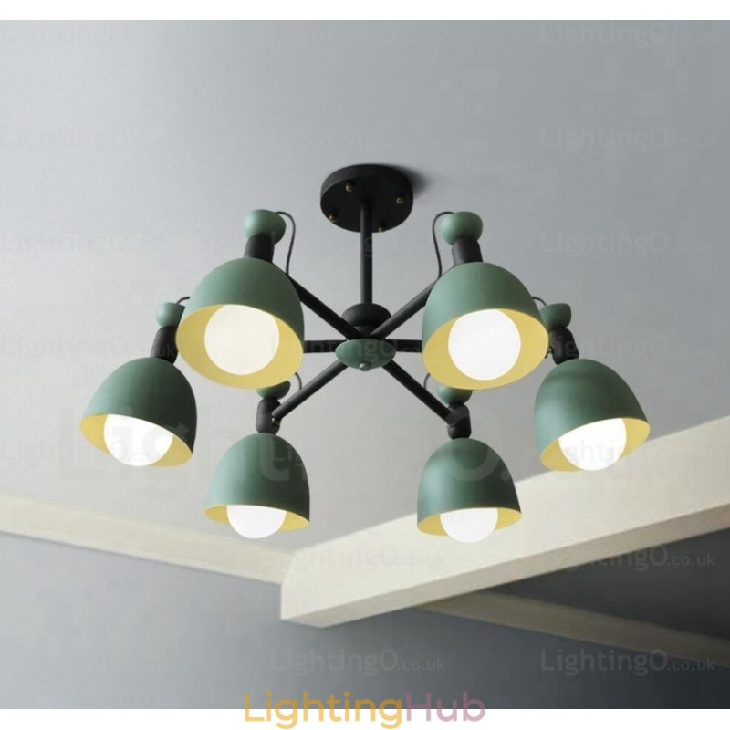 6 Light Nordic Chandelier with Aluminium Alloy Shade