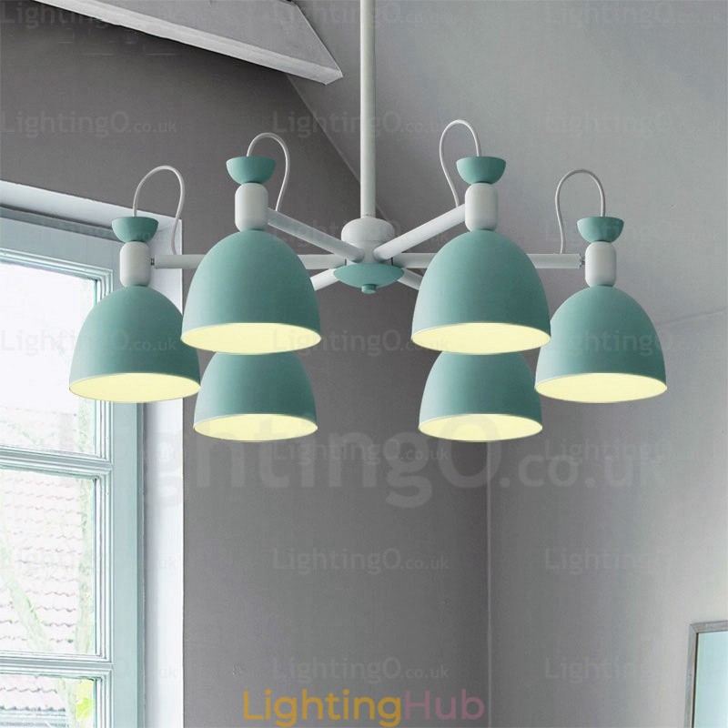 6 Light Nordic Chandelier with Aluminium Alloy Shade