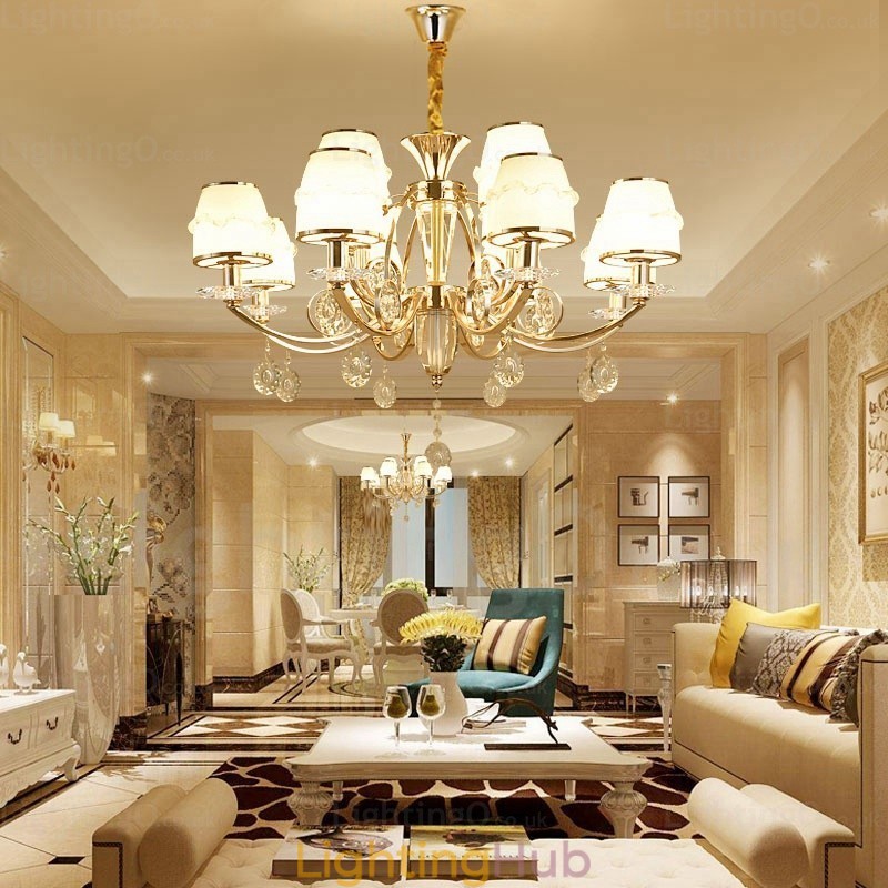 6 Light Nordic Chandelier with Glass Shade