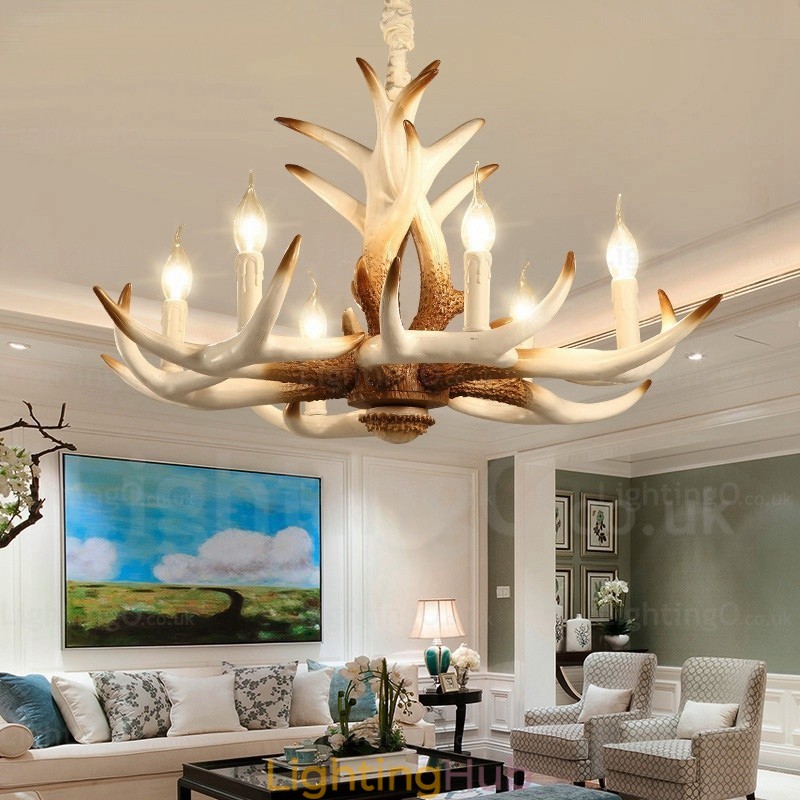 6 Light Vintage Retro Chandelier