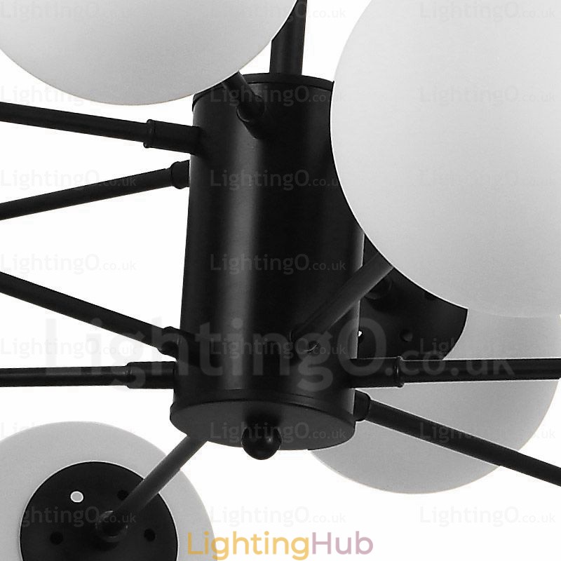8 Light Modern Contemporary Chandelier with Glass Shade