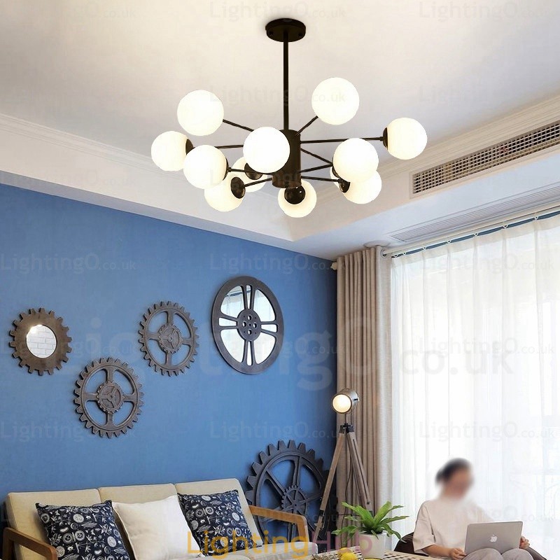 12 Light Nordic Chandelier with Glass Shade