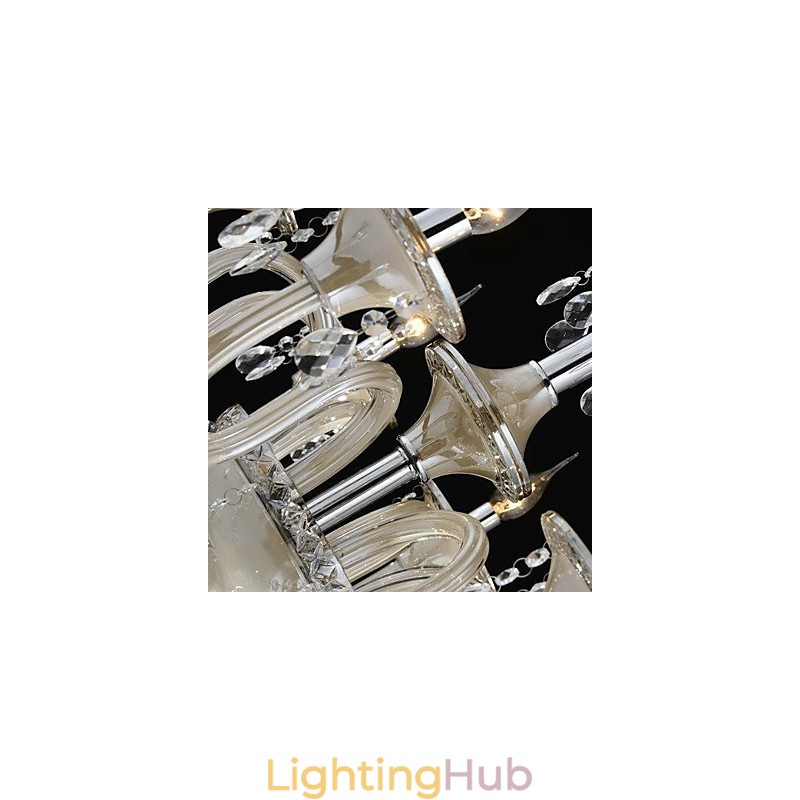 8 Light The style of palace Glass Chandelier With Candle Bulb