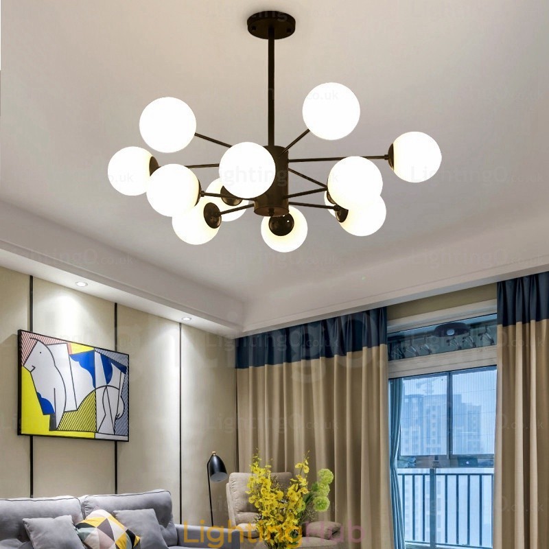 12 Light Nordic Chandelier with Glass Shade