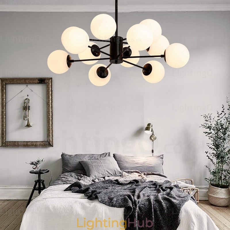 12 Light Nordic Chandelier with Glass Shade